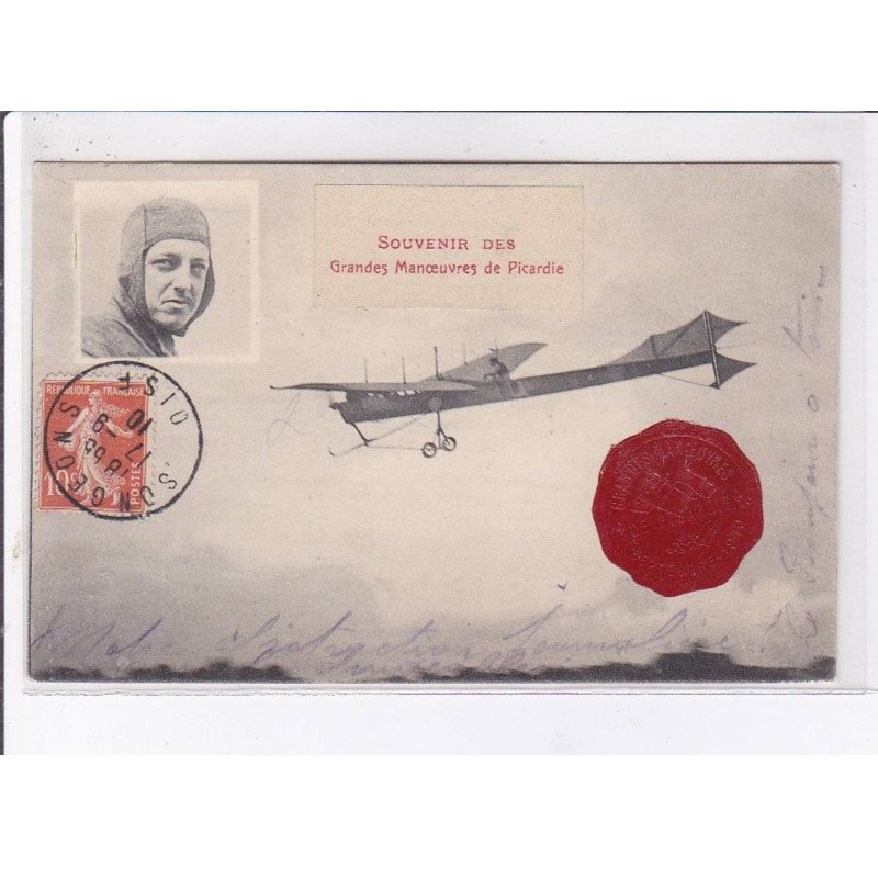 SONGEONS: souvenir des grandes manoeuvres de picardie, aviation - très bon état SONGEONS: souvenir des grandes manoeuvres de picardie, aviation - très bon état