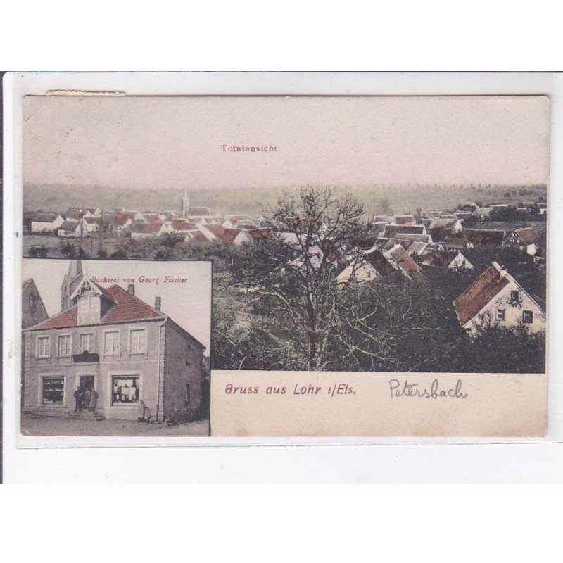 LOHR: gruss aus lohr, totalnsicht, bäckerei von georg fischer - très bon état