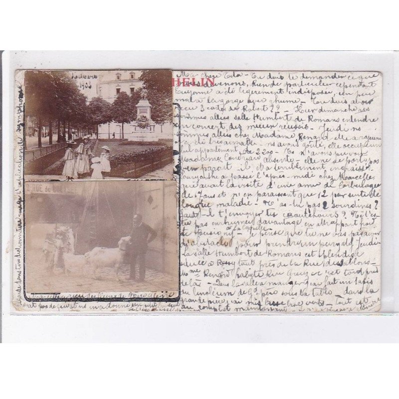 PARIS: jeunes fille prêt d'un monument, 2 rue du colisée, personnes avec chèvre - très bon état