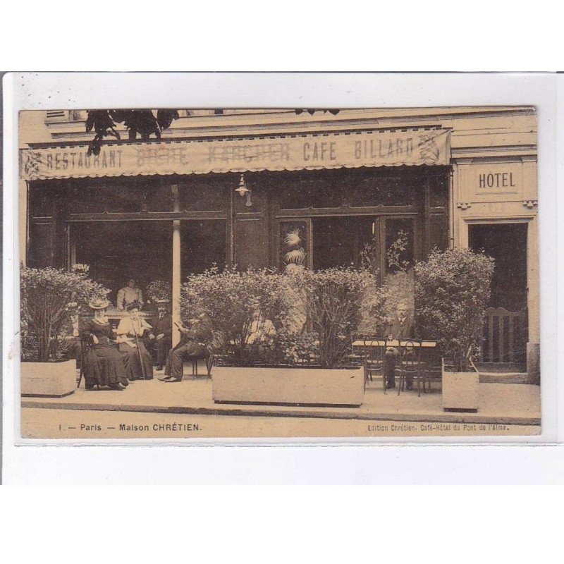 PARIS: maison chrétien, restaurant bière karcher café billiard, hôtel - très bon état