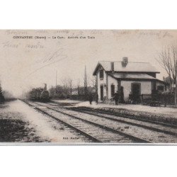 CONNANTRE: La gare - Arrivée d'un train - Très bon état