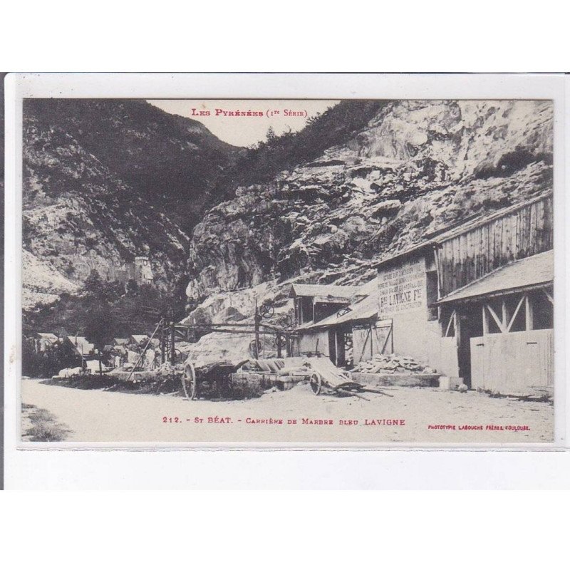 SAINT-BEAT: carrière de marbre bleu lavigne - très bon état