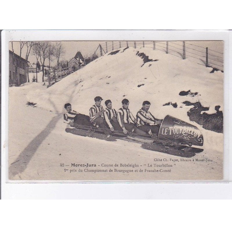 MOREZ-JURA: course de bobsleighs "le tourbillon" 1er prix du championnat de bourgogne et de franche-comté- très bon état