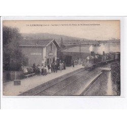 LURIECQ: la gare à l'arrivée du train de saint-bonnet-le-chateau - très bon état