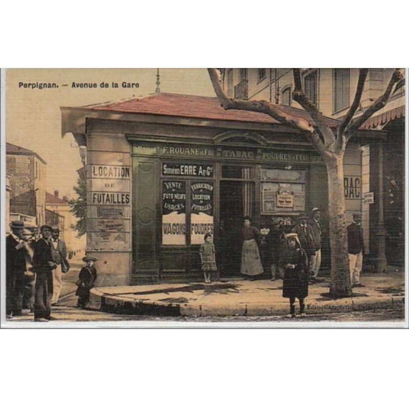 PERPIGNAN : Avenue de la Gare - tabacs Rouane et Fils - Toilée - Très bon état