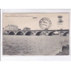 ROANNE: pont sur la loire, Audemar, fêtes d'aviation des 21 22 23 septembre 1912, cachet - très bon état