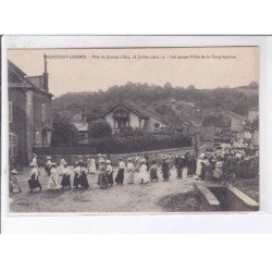 GRAFFIGNY-CHEMIN: fête de jeanne d'arc 18 juillet 1909 les jeunes filles de la congrégation - très bon état