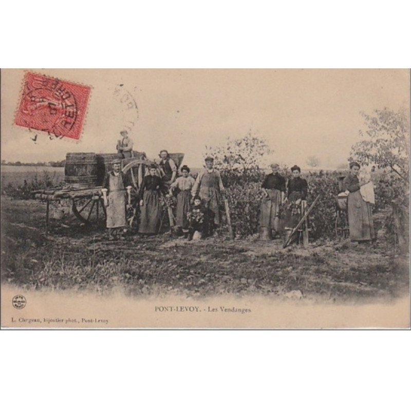 PONT LEVOY : les vendanges vers 1910 - très bon état