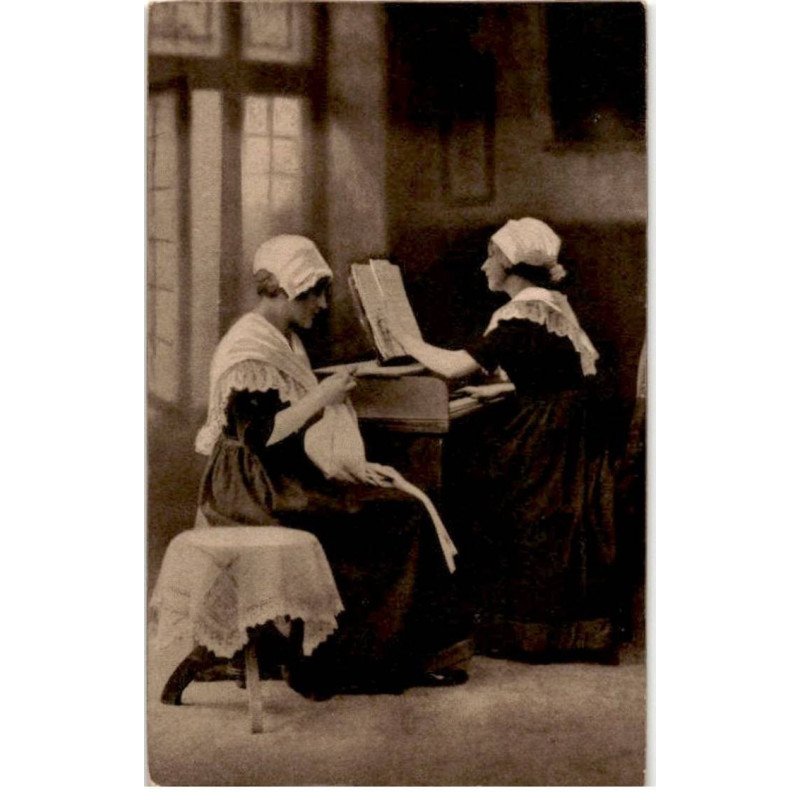 MUSIQUE: scène de piano - très bon état