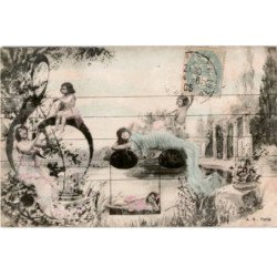 MUSIQUE: personnages sur une partition, artistique - très bon état