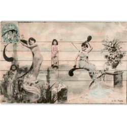 MUSIQUE: personnages sur une partition, artistique - très bon état