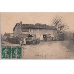 MIONS : le train passant dans le quartier de la rue Neuve vers 1910 - très bon état