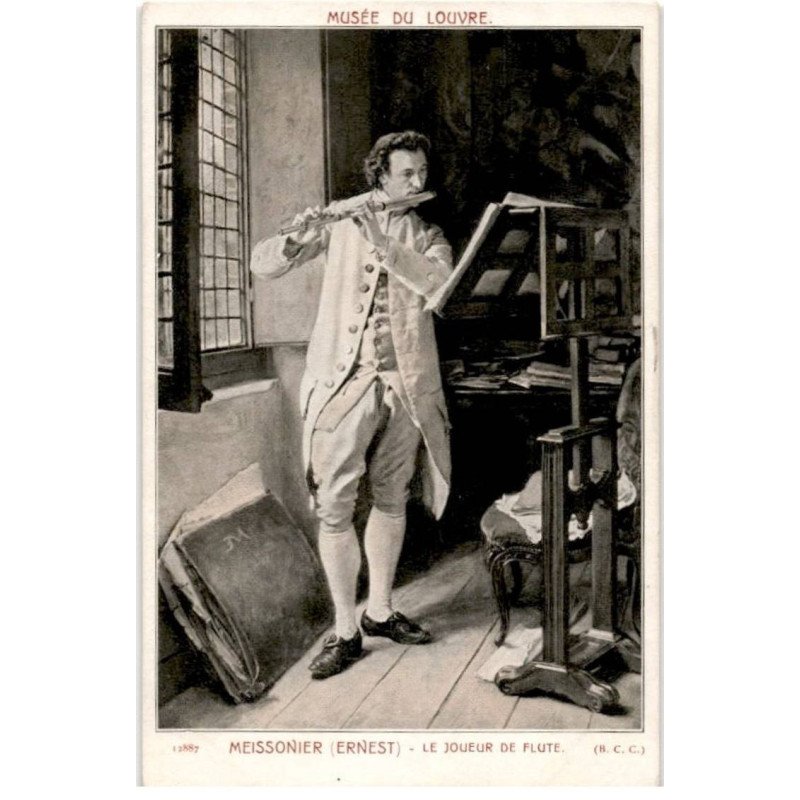 MUSIQUE: musée du louvre, meissonier Ernest le joueur de flute - très bon état