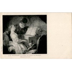 MUSIQUE: J.H Fragonard la leçon de musique musée du louvre - très bon état