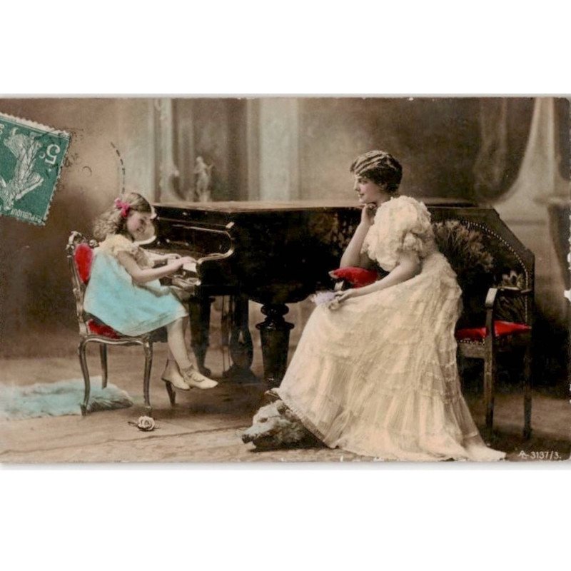 MUSIQUE: scène de piano - bon état