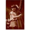MUSIQUE: jeune fille, harpe - très bon état