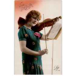 MUSIQUE: femme et violon - très bon état