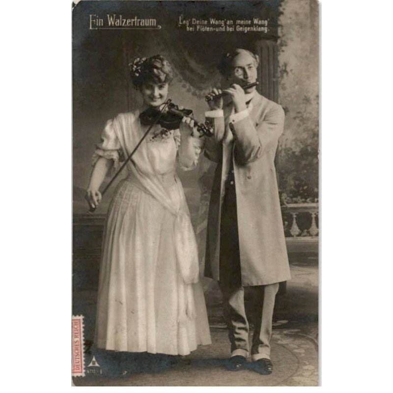 MUSIQUE: Fin Walzertraum, musiciens, violoniste et flutiste -  état