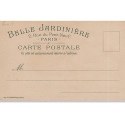 MUCHA Alphonse : "femme et nénuphares" vers 1900 (avec publicité pour la Belle Jardinière) - bon état (légère pati