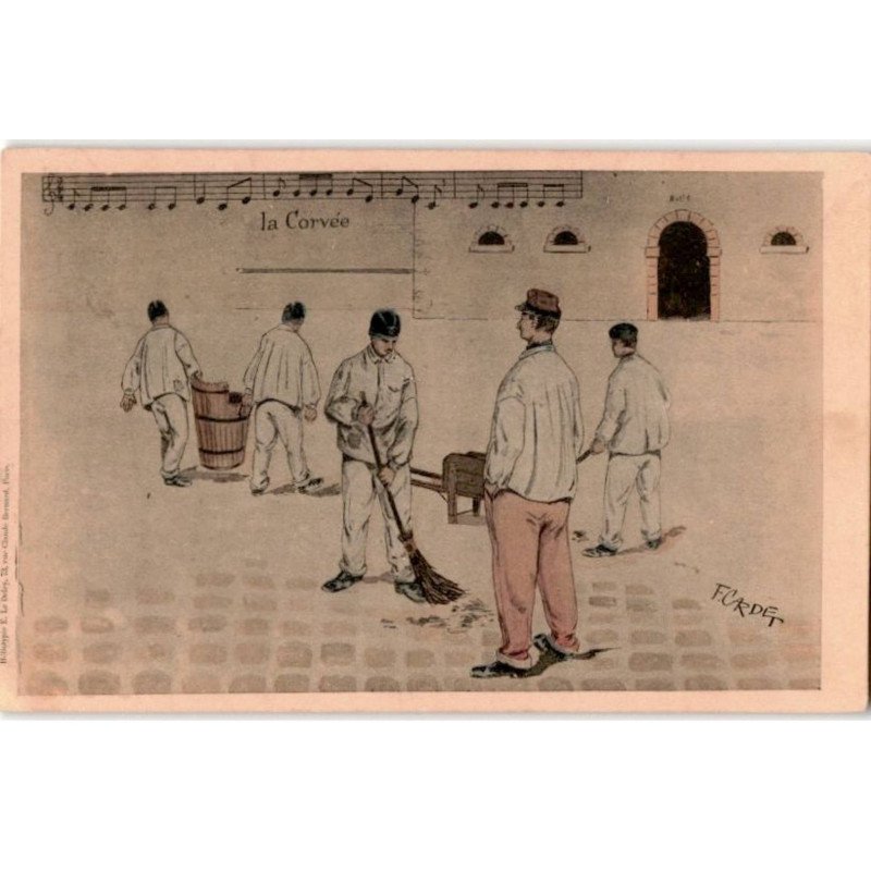 MUSIQUE: la corvée, dessin - très bon état