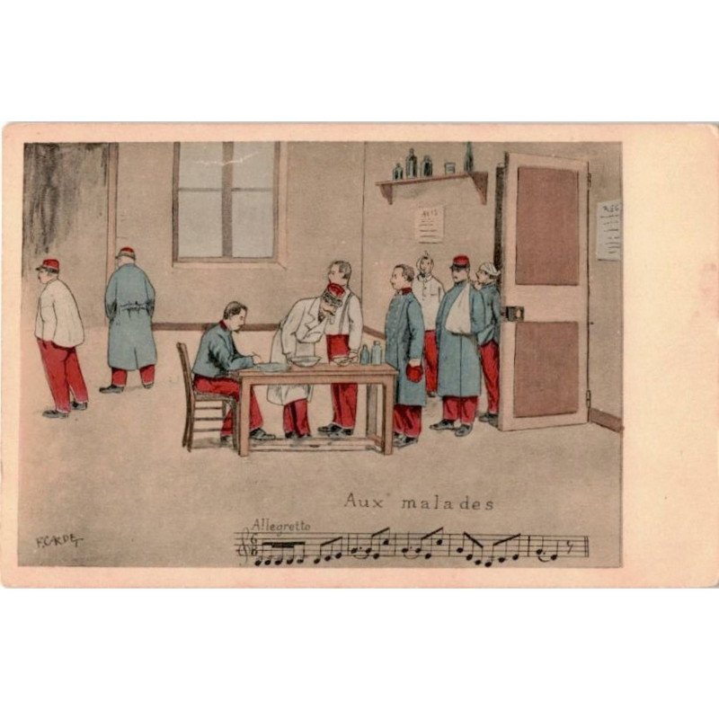 MUSIQUE: aux malades, dessin - bon état