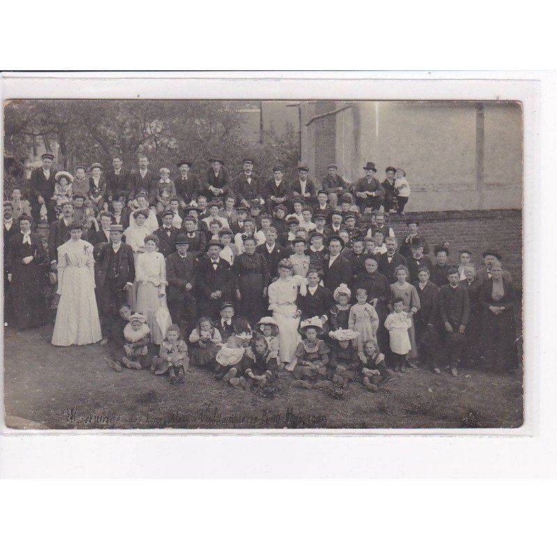 VALDAMPIERRE - carte photo - Mariage de grevistes le 10 Mai 1909 - très bon état