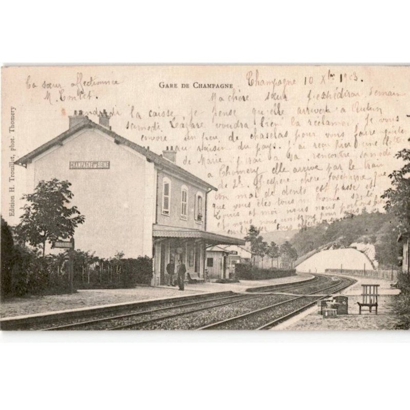CHAMPAGNE-sur-SEINE: gare de champagne - très bon état
