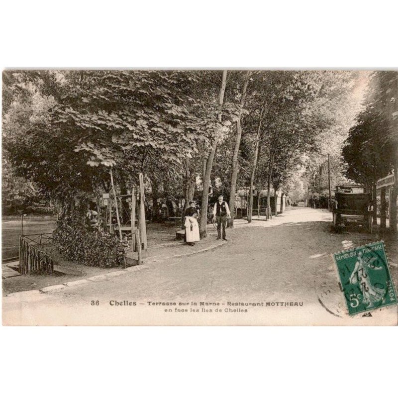 CHELLES: terrasse sur la marne restaurant mottheau en face les iles de chelles - très bon état