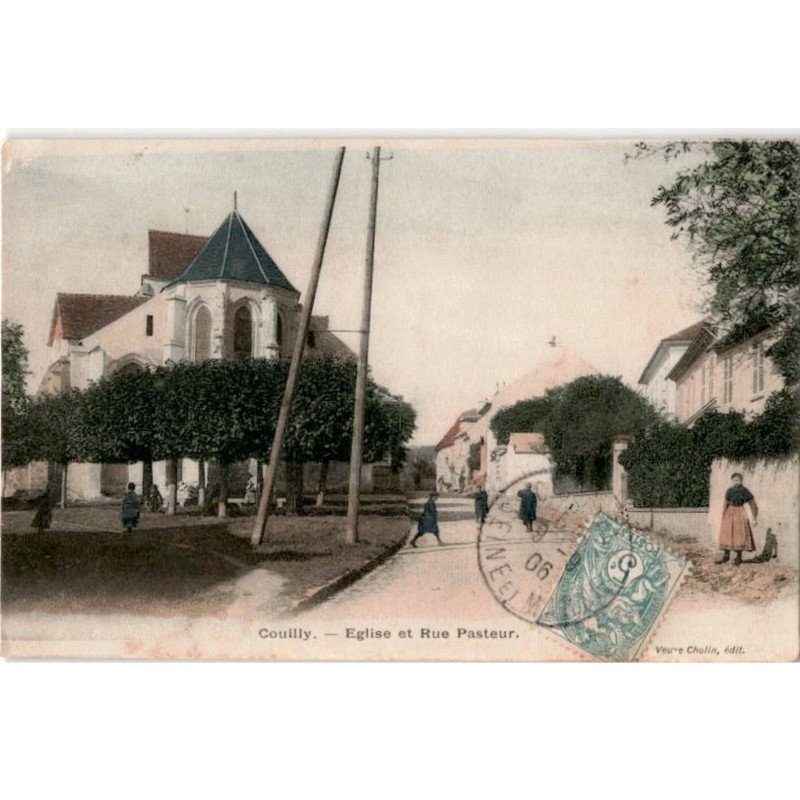 COUILLY: église et rue pasteur - état