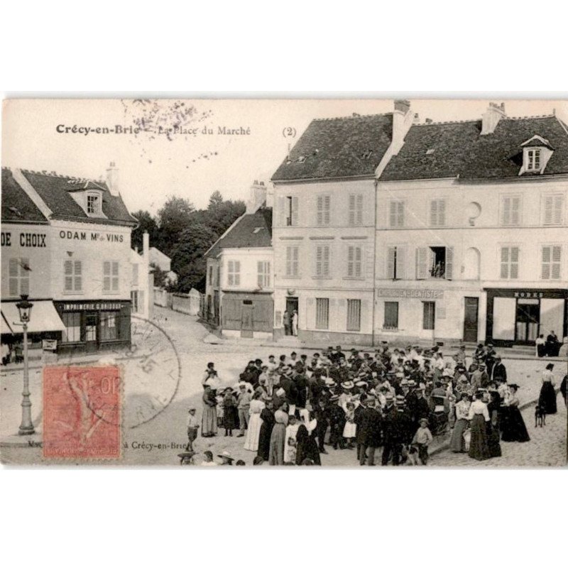 CRECY-en-BRIE: la place du marché - très bon état