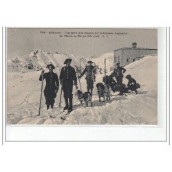 BRIANCON - Transport d'un malade sur le traineau improvisé de l'école de ski du 159è d'Infanterie - très bon état