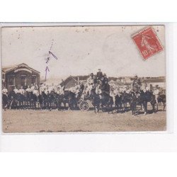 MERU - Carte photo - Militaires derrière la gare - très bon état