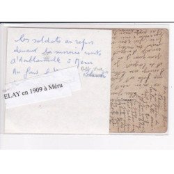 MERU - Carte photo - Soldtas au repos au fond de la Villa Belle Vue de la Fonderie - état