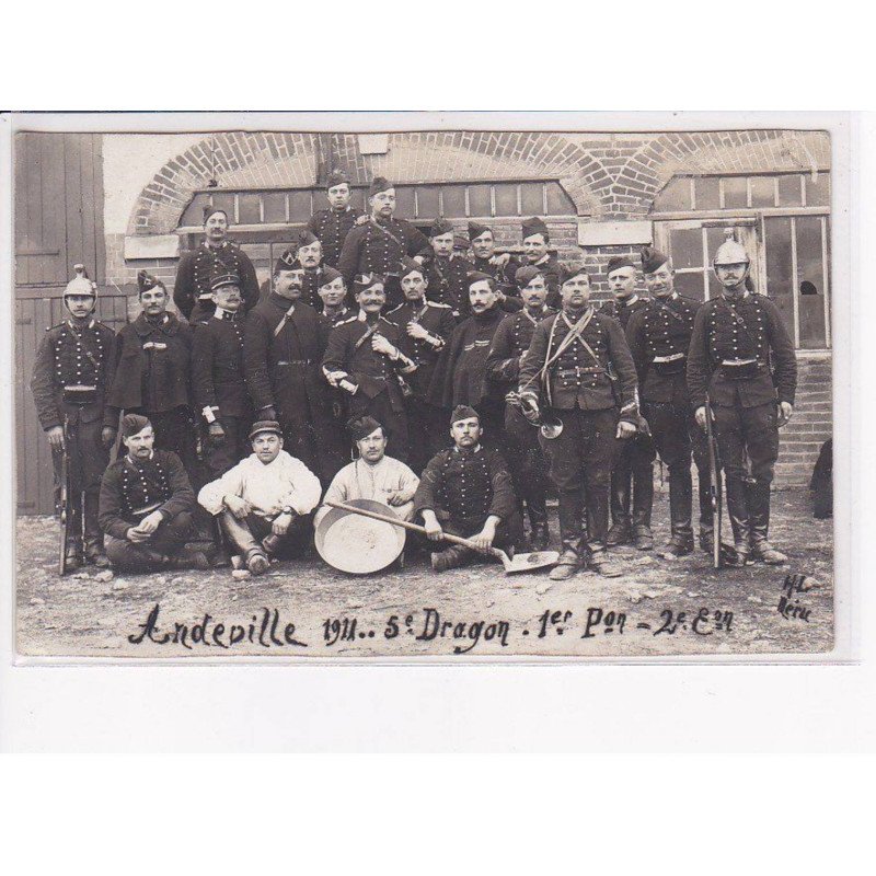 ANDEVILLE - Carte Photo - Militaires - très bon état