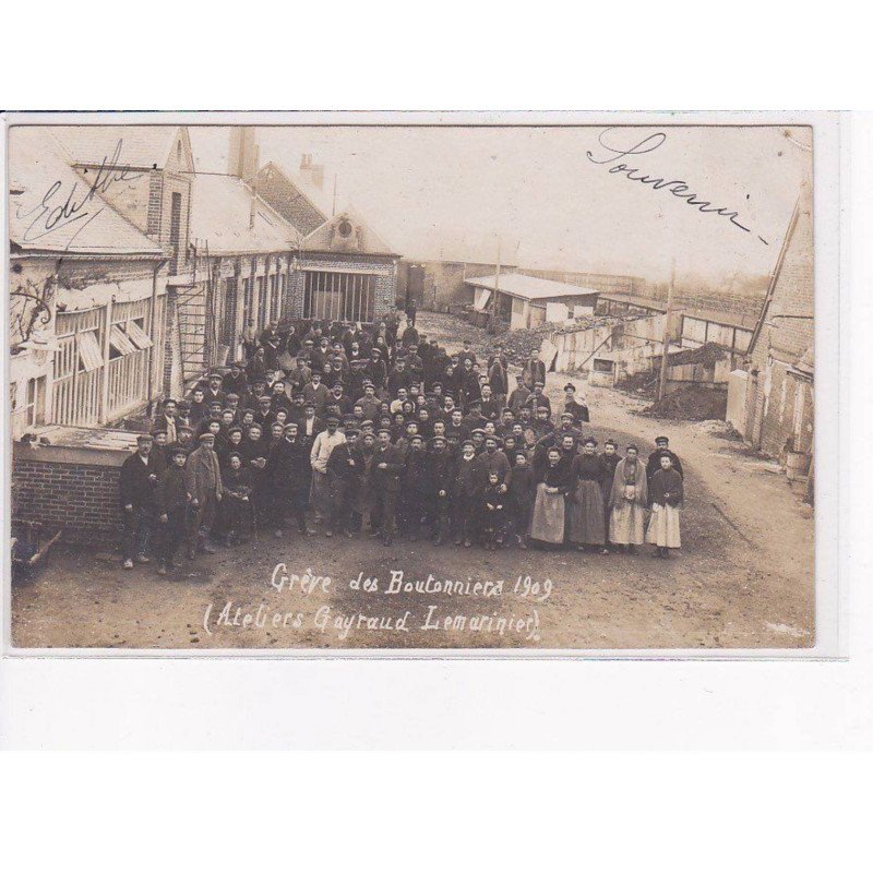 MERU - Carte photo - Grève des boutonniers - 1909 - Atelier Gayraud Lemarinier - très bon état