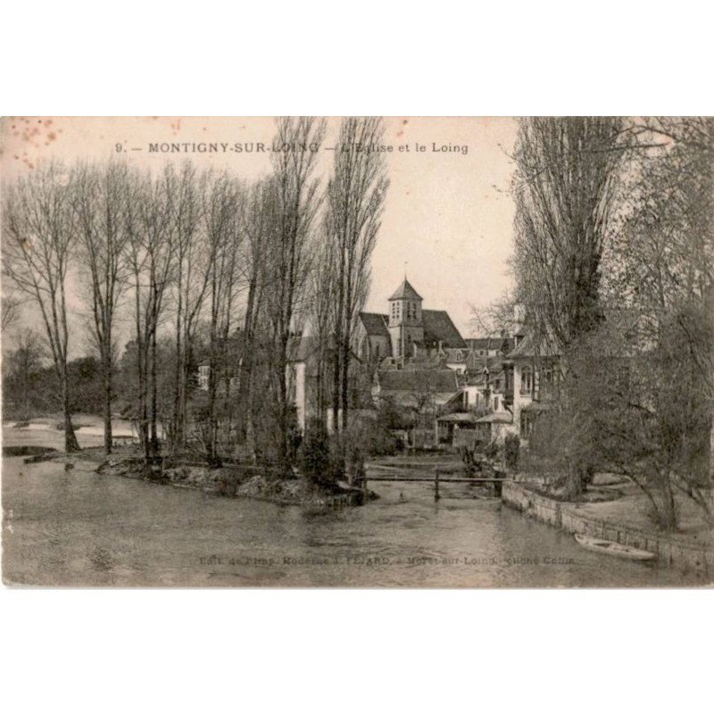 MONTIGNY-SUR-LOING: l'église et le loing - très bon état
