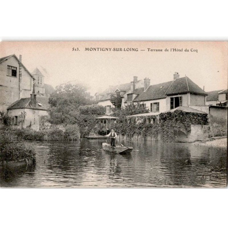 MONTIGNY-SUR-LOING: terrasse de l'hôtel du coq - très bon état