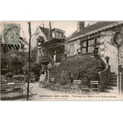 MONTIGNY-SUR-LOING: terrasse de l'hôtel de la vanne rouge - très bon état