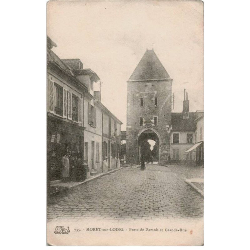 MORET-sur-LOING: porte de samois et grande-rue - état