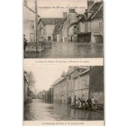 MORET-sur-LOING: inondation de moret 27 janvier 1910 place du pont le faubourg du pont - très bon état