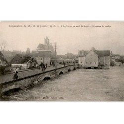 MORET-sur-LOING: inondation de moret 21 janvier 1910 le loing en aval du pont - très bon état