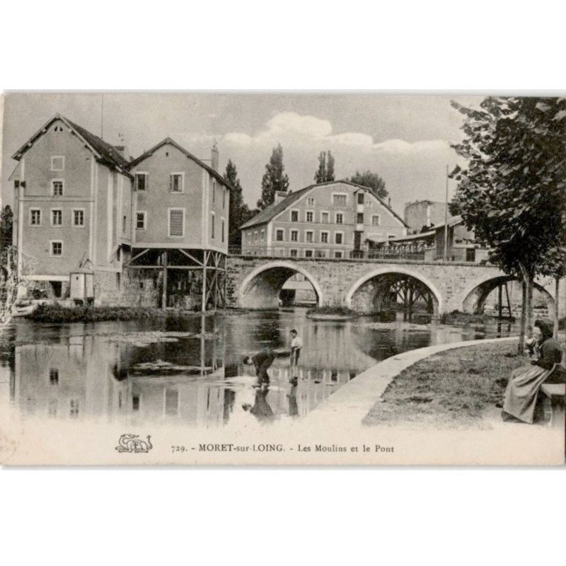 MORET-sur-LOING: les moulins et le pont - très bon état