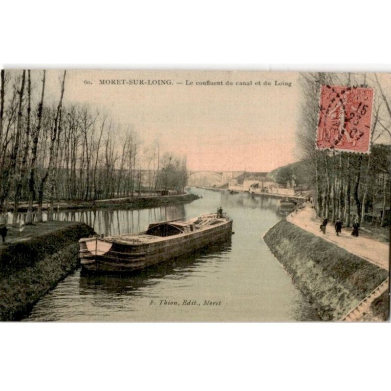 MORET-sur-LOING: le confluent du canal et du loing - très bon état