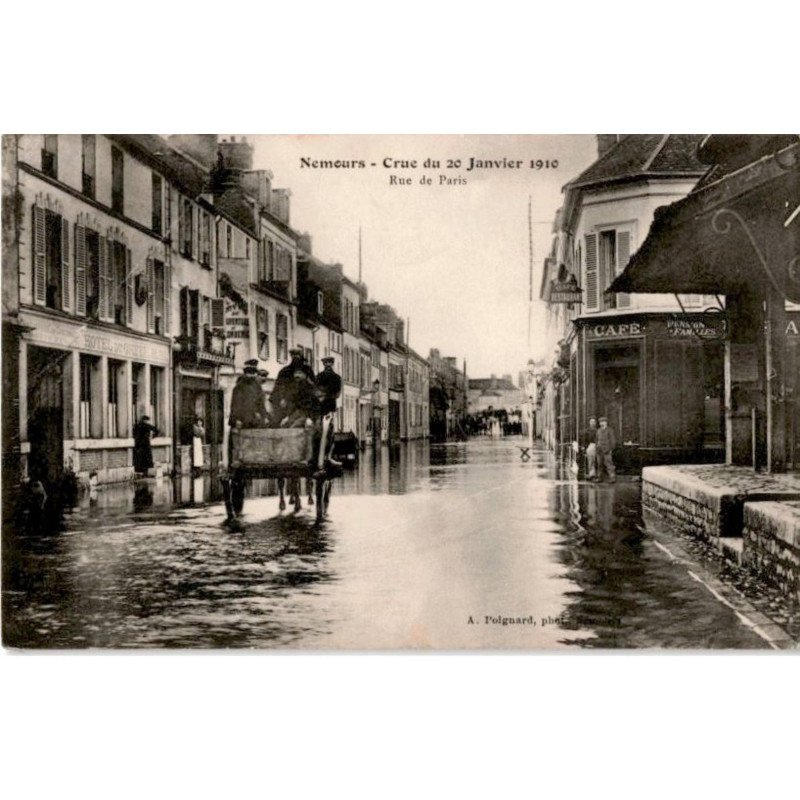 NEMOURS: crue du 20 janvier 1910 rue de paris - état
