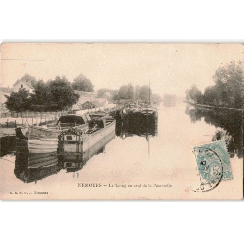 NEMOURS: le loing en aval de la passerelle - état