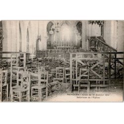 NEMOURS: crue du 20 janvier 1910 intérieur de l'église - très bon état