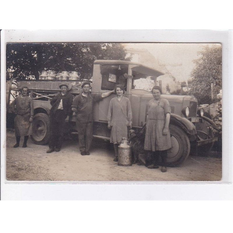 MANTES-la-JOLIE: carte photo d'un camion de livraison de la laiterie mantaise - très bon état