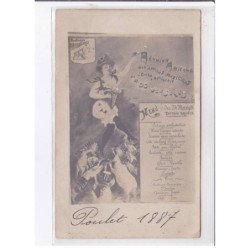 VERSAILLES: menu, réunion amicale des anciens musiciens de l'école d'artillerie, taverne gruber, cochon - très bon état