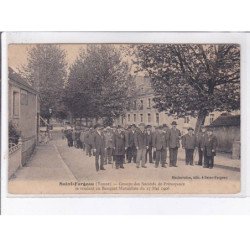 SAINT-FARGEAU: groupe des sociétés de prévoyance se rendant au banquet mutualiste du 27 mai 1906 - très bon état