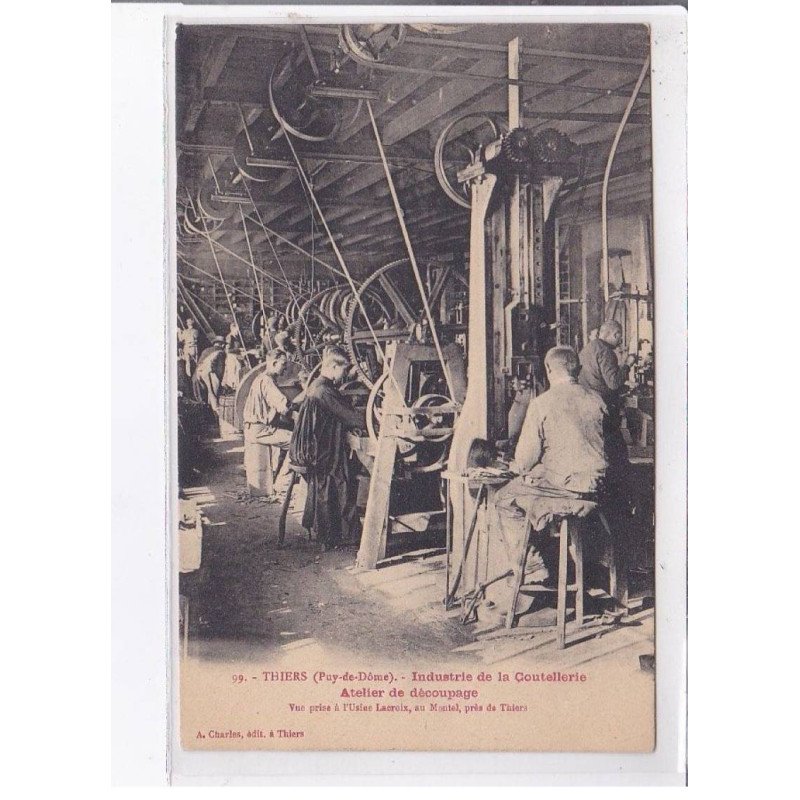 THIERS: industrie de la coutellerie atelier de découpage - très bon état